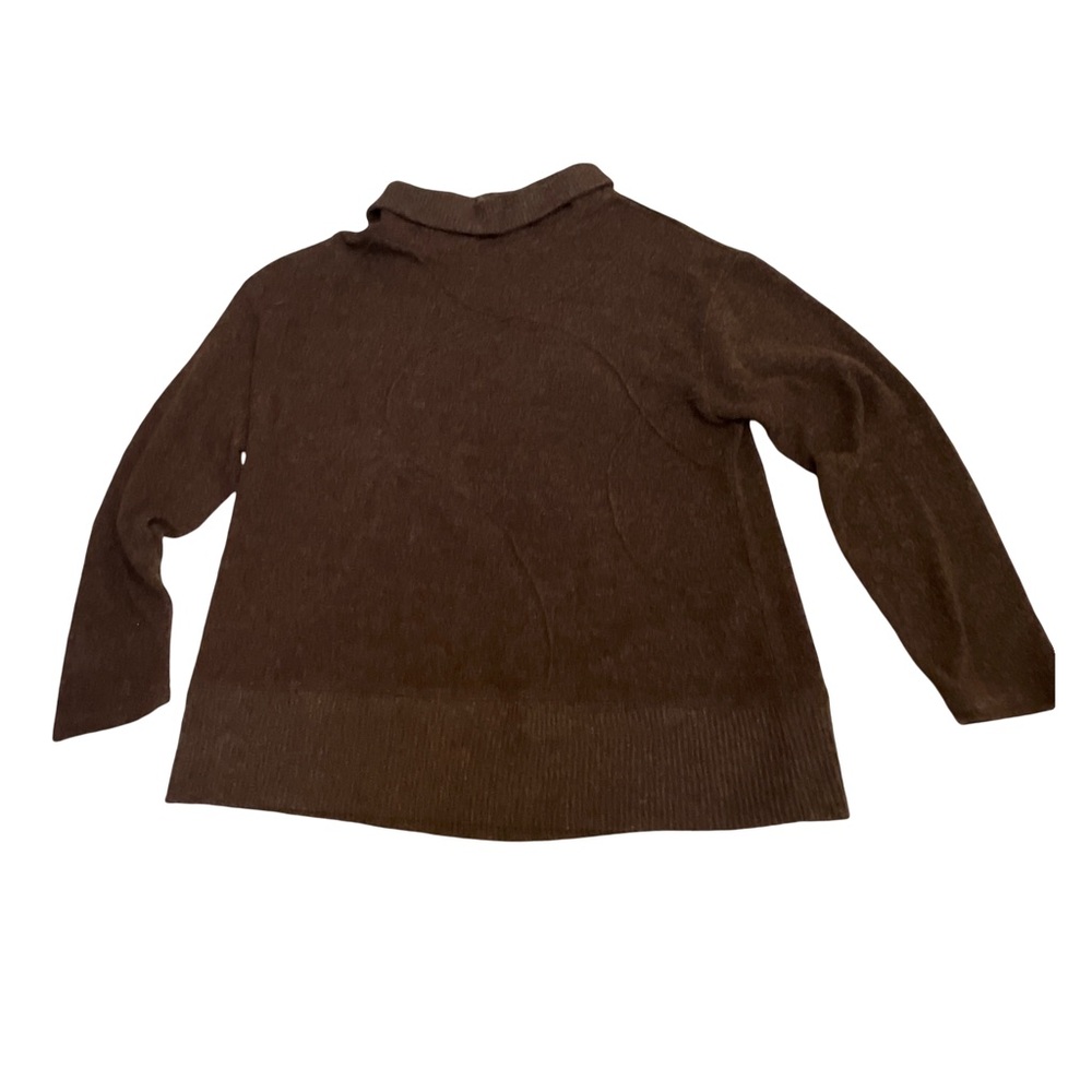 Trisha Tyler Brown Mock Neck Knit Sweater - Size M - Cozy Lagenlook